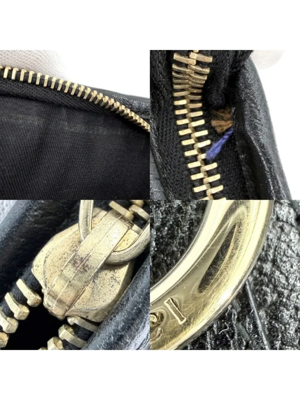 Gucci Handbag Abby GG Canvas Leather Black Gold